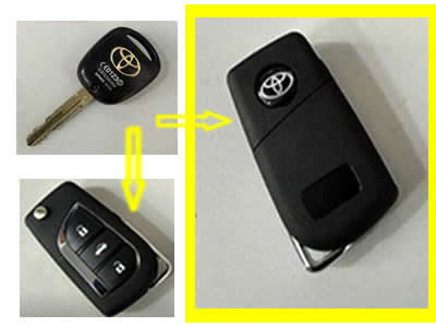 
Αντιγραφή κλειδιού αυτοκινήτου και μετρτροπή σε σπαστό( αναδιπλούμενο ) με κουμπιά μαρκας Toyota Rav4
        